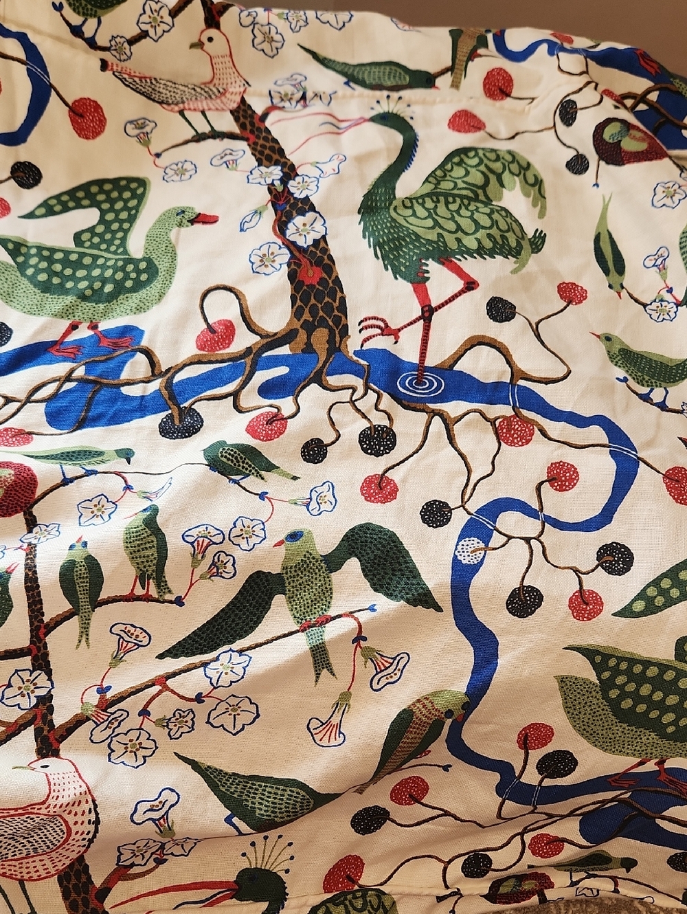 Svenskt Tenn Josef Frank "Green Birds" Linen Daybed Doublesided Matrass Cover